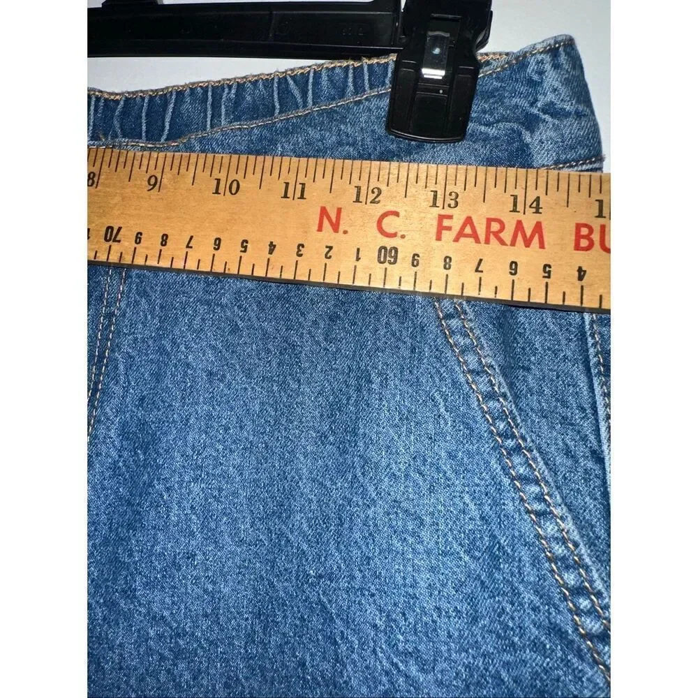 Primark High Rise Wide Leg Baggy Jeans elastic waist size 6 denim